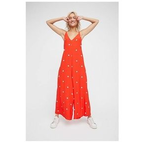 EUC Free People Dream  Big Polka Dot Jumpsuit